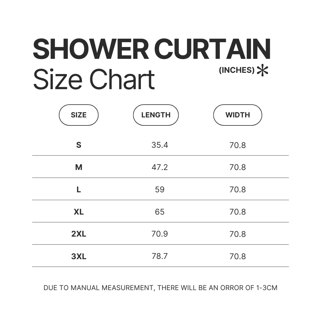 Shower Curtain Size Chart - Mob Psycho 100 Shop